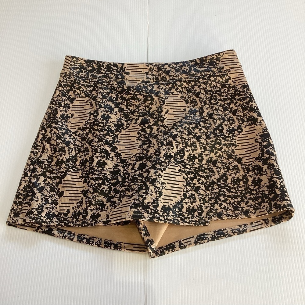 Primark Women Camel A Line Skort Brown Snake Print Polyurethane 4 NWT